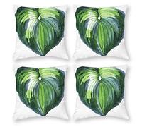 Cushion Cover Pillowcase Cotton Linen Plant Botany Heart Durable Cotton Linen Throw Pillow Case Home Decor for Halloween Easter Gifts 4 1 Set 40x40cm