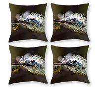 Cushion Cover Pillowcase Cotton Linen Plant Spring Branch-up Durable Cotton Linen Throw Pillow Case Home Decor for Halloween Easter Gifts 4 1 Set 43x43cm