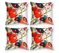 Cushion Cover Pillowcase Cotton Linen Plant Visual Arts Perching Bird-up Durable Cotton Linen Throw Pillow Case Home Decor for Halloween Easter Gifts 43x43cm
