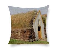Cushion Cover Pillowcase Cotton Linen Property Cottage Rural Area-up Durable Cotton Linen Throw Pillow Case Home Decor for Halloween Easter Gifts 50 * 50cm
