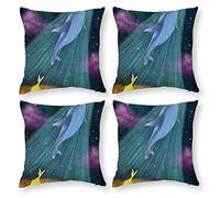 Cushion Cover Pillowcase Cotton Linen Space Painting Graphics Durable Cotton Linen Throw Pillow Case Home Decor for Halloween Easter Gifts 4 1 Set 30x30cm