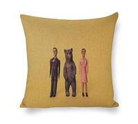 Cushion Cover Pillowcase Cotton Linen Standing Yellow Illustration-up Durable Cotton Linen Throw Pillow Case Home Decor for Halloween Easter Gifts 40 * 40cm