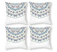 Cushion Cover Pillowcase Cotton Linen Symmetry Design Mandala Durable Cotton Linen Throw Pillow Case Home Decor for Halloween Easter Gifts 4 1 Set 45x45cm