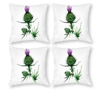 Cushion Cover Pillowcase Cotton Linen Thistle Cynara Botany Durable Cotton Linen Throw Pillow Case Home Decor for Halloween Easter Gifts 4 1 Set 45x45cm