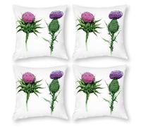 Cushion Cover Pillowcase Cotton Linen Thistle Cynara Plant Durable Cotton Linen Throw Pillow Case Home Decor for Halloween Easter Gifts 4 1 Set 43x43cm
