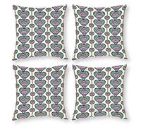 Cushion Cover Pillowcase Cotton Linen Visual Arts Symmetry Mandala Durable Cotton Linen Throw Pillow Case Home Decor for Halloween Easter Gifts 4 1 Set 35x35cm