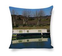 Cushion Cover Pillowcase Cotton Linen Waterway Canal Boat-up Durable Cotton Linen Throw Pillow Case Home Decor for Halloween Easter Gifts 45 * 45cm