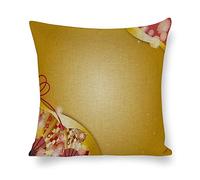 Cushion Cover Pillowcase Cotton Linen Yellow Pattern Wallpaper-up Durable Cotton Linen Throw Pillow Case Home Decor for Halloween Easter Gifts 45 * 45cm