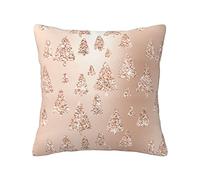 Cushion Cover Rose Gold Metallic Sequin Linen Pillowcase Classic European Christmas Tree Pattern 45 x 45cm