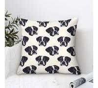 Cushion Cover Set of 1 Boxer Dog Faces-hand Drawn Sketch Style Decorative Machine Washable Pillowcases Square Cushions with Invisible Zipper Cushion Covers for Living Room Sofa Couch Bed Throw Pillow