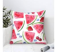 Cushion Cover Set of 1 Watermelon Slices-Fruit Pattern Design Decorative Machine Washable Pillowcases Square Cushions with Invisible Zipper Cushion Covers for Living Room Sofa Couch Bed Throw Pillow C