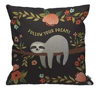 Cushion Cover Sloth Follow Your Dreams Cute Baby Sloth On The Tree Throw Pillow Cover Home Decorative for Men/Women/Boys 45cm X 45cm