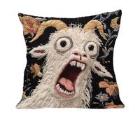 Cushion Cover - Soft Screaming Goat Pillowcase | 17.72 x 17.72 Inches Home Sofa Embroidered Short Plush Cushion Protector for Bedroom Home Dormitory Family Gathering Divodivano