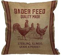 Cushion Cover Vintage Like Chicken Feed Sack Burlap Throw Pillow Cover Home Decorative for Men/Women/Boys/Girl A 45cm*45cm