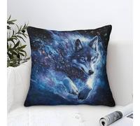 Cushion Cover Wolf Modern Art Decorative,Fantasy Cosmic Pattern Square Pillow Case Soft Polyester Throw Pillow Cases for Couch Sofa Bedroom Home Decor 45x45cm