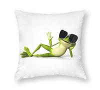 Cushion Covers 1 PCs 3d Funny Frog Decorative Pillow Covers 16x16inches (40x40cm) Soft Polyester Square Pillow Cases Pillowcases