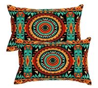 Cushion Covers 12 x 16 Inches Geometric Abstract Cushion Cover 2 pack Velvet Throw Pillow Covers Orange Green Sofa Cushions 30 x 40 cm Decorative Pillowcases Soft Cushions Cover for Sofa Bed -SC488