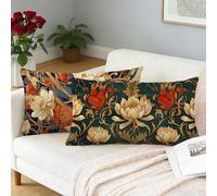 Cushion Covers 12x20 inch Brown Cushions Set of 2 Linen Decorative Pillows Plant Double Sided Printing, Rectangle Sofa Throw Pillow Case for Home Living Couch Outdoor Patio Garden Decor, Gifts L-117