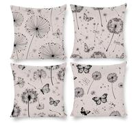 Cushion Covers 14x14 Inch Set of 4 Garden Outdoor Cushions Fall Pillow Cases Black And White Dandelion Seasonal Pillow Covers Decor Couch Chair Living Room, Velvet Cushions, Gifts 35 x 35 cm u-265