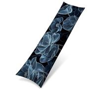 Cushion Covers 14x42 inch Pack of 1, Soft Velvet Decorative Sofa Cushions Throw Pillow Case Modern Cushion Covers with Invisible Zipper, Bolster Pillow Cases for Couch Bedroom Car Decor Black, f0-163