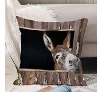 Cushion Covers 18x18 Inch,Donkey Animal Lover Cute Funny Donkey,Throw Pillow Cover Soft Pillowcases with Invisible Zipper for Sofa and Couch 45x45cm