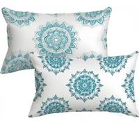 Cushion Covers 24 x 32 inch Mandala Cushion Covers Green Pillow Cases 2 Pack, Velvet Rectangle Autumn Decorative Pillows with Invisible Zipper for Livingroom Garden Furniture, Gifts for Women X-432