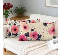 Cushion Covers 24x32 inch Beige Cushions Set of 2 Linen Decorative Pillows Simple Double Sided Printing, Rectangle Sofa Throw Pillow Case for Home Living Couch Outdoor Patio Garden Decor, Gifts L-497