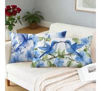 Cushion Covers 24x32 Inch Solid Color Cushions Set of 2 Linen Decorative Pillows Simple Double Sided Printing, Rectangle Sofa Throw Pillow Case for Home Living Couch Outdoor Garden Decor, Gifts L-453