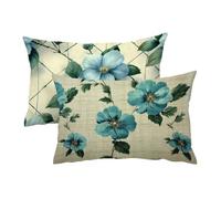 Cushion Covers 30 x 50 cm Set of 2, Blue Cushion Covers with Zipper d-324