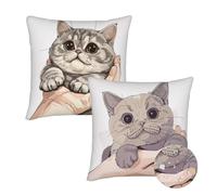 Cushion Covers 30x30 cm Set of 2 Outdoor Cushion Covers White Waterproof Linen Sofa Cushions Animal Cushions Square Decorative Pillows With Invisible Zippe for Indoor Outdoor Sofa Garden Décor qq-633
