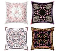 Cushion Covers 30x30cm Boho Cushion Covers for Sofa Set of 4, Outdoor Cushion Covers Double Sided Square Cushion Covers with Invisible Zipper, Spring Pillowcases Couch Garden Outdoor Home Decor YG-182
