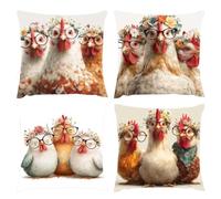 Cushion Covers 30x30cm, Outdoor Cushions Set of 4 Decorative Velvet Square Cushion Covers Geometry White Waterproof Cushions With Smooth Invisible Zip for Sofa Bed Outdoor Garden Summer Decor s-280