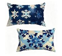 Cushion Covers 30x50 cm Pillow Cases 2 Pack Blue Sofa Cushions 30 x 50 cm Decorative Pillows Snow Outdoor Pillowcase Linen, HD Double Sided Printing for Sofa Cover Home Decoration, Summer 2-I49A07