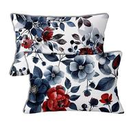 Cushion Covers 30x50 cm Red Cushion Covers Peony Patterned Rectangle Pillowcases Pack of 2 Linen Decorative Sofa Throw Pillow Cases with Invisible Zipper for Home Room Garden Decor, Gifts h-1331