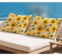 Cushion Covers 30x50 cm Yellow Cushions Waterproof Linen Furniture Cushions Flower Outdoor Garden Decorative Rectangular Throw Pillow Covers 2025 New,for Sofa Patio Autumn gift 12x20in set of 2 z-689