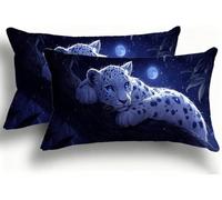 Cushion Covers 30x60cm Set Of 2 Leopard Luna Cushion Cover Sofa Cushions Pillowcases With Invisible Zipper, Soft And Double-Sided Printing Decorative Throw Pillows For The Couch, Bed Decoration F0A861