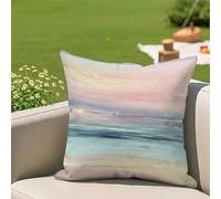 Cushion Covers 35 x 35 cm, Waterproof Linen Outdoor Cushions 14x14 inch, Blue & Abstract Double-Sided Print with Invisible Zipper Decorative Pillow Cases for Garden, Patio, Sofa, Set of 1 3Z-292