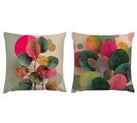 Cushion Covers 35cm x 35cm Leaf Cushions Decorative Pillows Painting velvet Outdoor Cushions Square Pillow Case Cushioncase Cover Set of 2,Sofa Patio Garden Blench Living Room Farmhouse Car zj-133