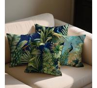 Cushion Covers 35x35 cm Leaf Cushion Covers Animal Patterned Throw Pillow Cases set of 4 Velvet Square Sofa Decorative Pillowcases with Invisible Zipper for Home Living Room Couch Decor, Gifts b-1389