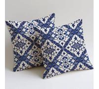 Cushion Covers 35x35 cm Navy Cushion Covers Soft Decorative Garden Cushions Set of 2 Square Sofa Pillowcases Abstract Retro Throw Pillow Cases for Garden Furniture Bench Car Farmhouse Decor,Gifts C457