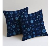 Cushion Covers 35x35 cm Navy Cushion Covers Soft Decorative Garden Cushions Set of 2 Square Sofa Pillowcases Abstract Throw Pillow Cases for Garden Furniture Bench Car Farmhouse Decor, Gifts C-449