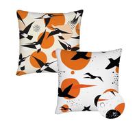 Cushion Covers 35x35 cm Set of 2 Outdoor Cushion Covers White Waterproof Linen Sofa Cushions Cute Bird Cushions Square Decorative Pillows With Invisible Zippe for Indoor Sofa Patio Garden Décor qq-773