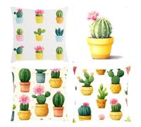 Cushion Covers 35x35cm, Outdoor Cushions Set of 4 Decorative Linen Square Cushion Covers Rabbit Bow Waterproof Cushions With Smooth Invisible Zip for Indoor Sofa Bed Outdoor Garden Summer Decor s-559