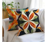 Cushion Covers 35x35cm Set of 2 Purple Outdoor Cushions,Double-Sided Printing Bohemia Cushion Cover,Waterproof Linen Decorative Throw Pillow Bring Invisible Zipper for Sofa Garden Autumn Decor JX-1103