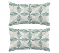 Cushion Covers 35x55 cm Set of 2 Green Cushions for Sofa Throw Pillow Cases 14x22 Inches Polyester Linen Decorative Pillows Boho Cushion Cover for Sofa Bench Garden Outdoor Furniture Decor (XY309)