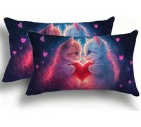 Cushion Covers 35x70cm Set Of 2 Cat Amore Cushion Cover Sofa Cushions Pillowcases With Invisible Zipper, Soft And Double-Sided Printing Decorative Throw Pillows For The Couch, Bed Decoration F0A-284