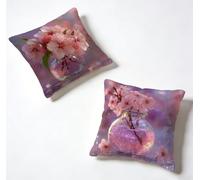 Cushion Covers 40 x 40 Pillow Cases 2 Pack Red Sofa Cushions 16x16 Inch Decorative Pillows Flower Outdoor Pillowcase Linen, HD Double Sided Printing for Garden Bench Home Decoration, Summer 7-TEN398