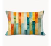 Cushion Covers 40 x 70 cm Blue Decorative Pillow Covers for Bed, Linen Rectangular Pillowcases Double-sided Printed, 15.7 x 27.6 in Lumbar Cushion Covers for Sofa Chair Living Room (Orange)2Y-568