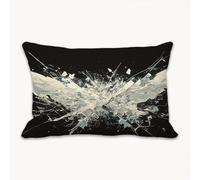 Cushion Covers 40 x 70 cm Butterfly Decorative Pillow Covers for Bed, Linen Rectangular Pillowcases Double-sided Printed, 15.7 x 27.6 in Lumbar Cushion Covers for Sofa Chair Living Room (Black)2Y-578