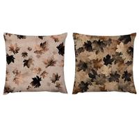 Cushion Covers 40cm x 40cm Leaf Cushions Decorative Pillows Autumn velvet Outdoor Cushions Square Pillow Case Cushioncase Cover Set of 2, for Sofa Patio Garden Blench Living Room Farmhouse Car zj-67